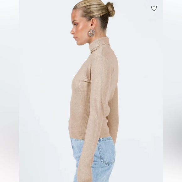 Princess Polly Cream Ribbed Turtleneck - Picture 4 of 11